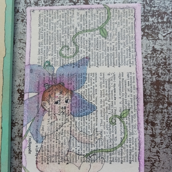 Vintage Dictionary Page Art with Fairy Baby and Butterfly - Picture 3 of 7